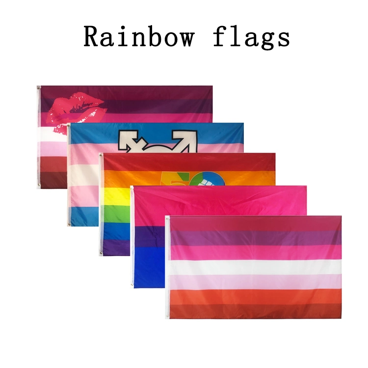 Cheap Custom Sublimation Printing Flying Polyester Gay Flags Lgbt Flag