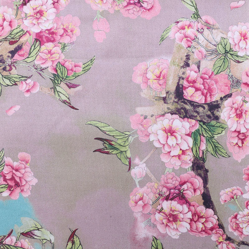 2021 Free Sample Scuba Suede Flower Digital Printing on Fabric Material for Dress