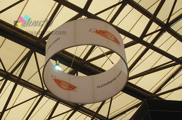 Custom Exhibition Event Tension Fabric Tradeshow Display Round/Circle Hanging Banner