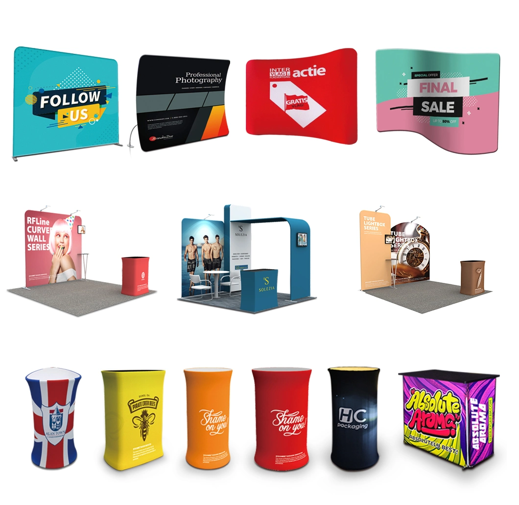 Outdoor Fabric Banner Display Tradeshow Square Promotion Display Counter