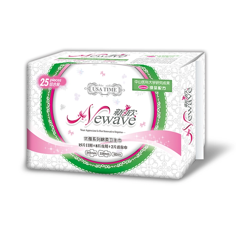 Super Non-Woven and Dry Perforated Film Top-Sheet Sanitary Napkins