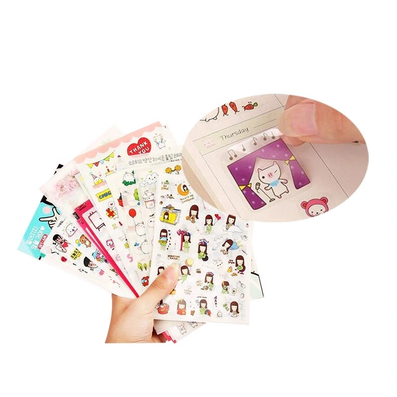 Clear Transparent Plastic Kiss Cut Sticker Custom Removable Washable Transparent Vinyl Sticker Sheet Printing