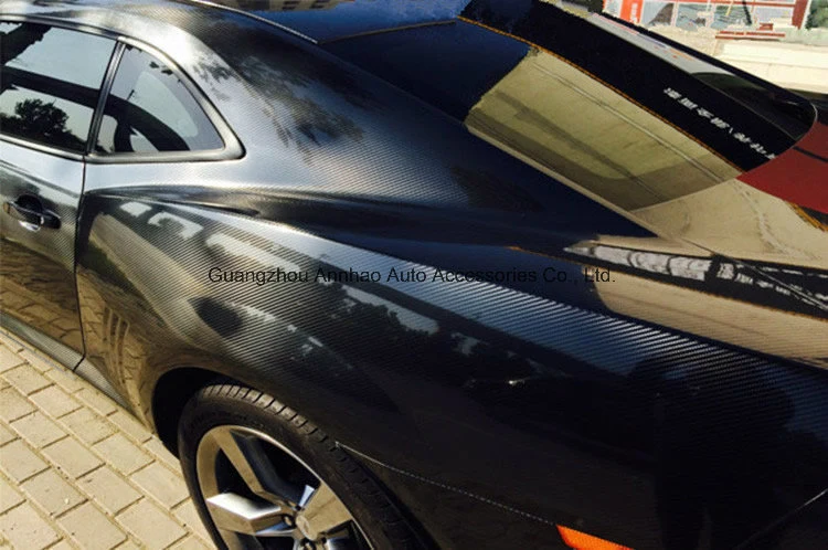 Car Body Sticker Air Bubble Free Black Glossy 5D Carbon Fiber Car Wrap Vinyl Film