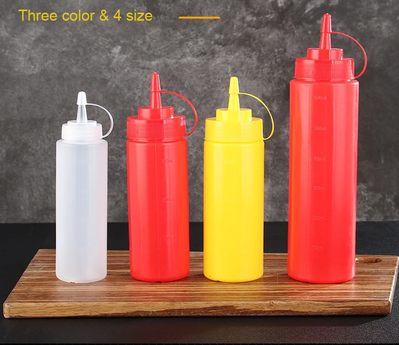 8oz 12oz 16oz 24oz Kitchen Cooking Accessories Condiment Dispenser Plastic Squeeze Bottle for Sauce Vinegar