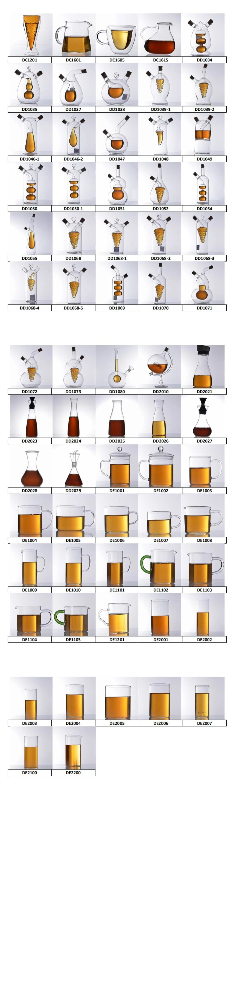 DD2025 Clear Glass Cooking Oil Bottle Square Soy Sauce Vinegar Bottle