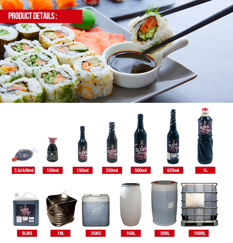 Halal Restaurant Used Less Salty Japanese Sushi Soy Sauce 1L