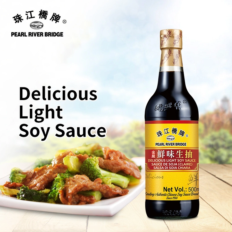 Delicious Light Soy Sauce 500ml Pearl River Bridge Soy Sauce for Cooking Cuisine with Factory Price