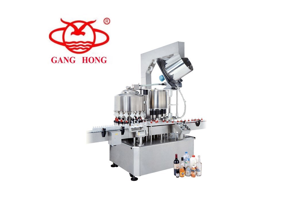 Automatic Soy Sauce, Cooking Oil, Vinegar Vacuum Self-Flow Filling and Capping Two-in-One Machine