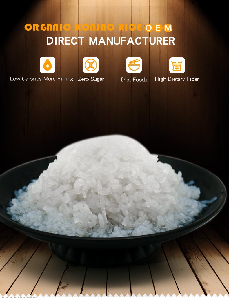 Healthy Low Calories Zero Fat Shirataki White Rice Organic Konjac Rice