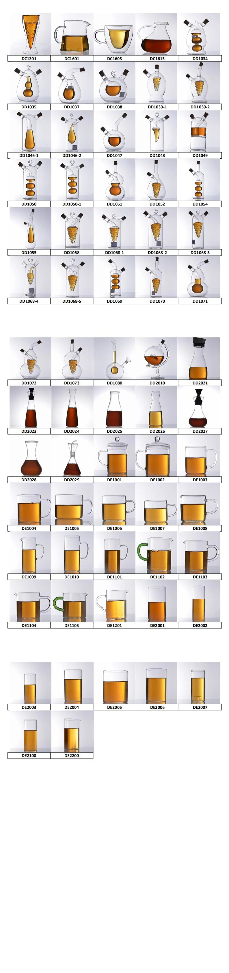 DD1037 Cooking Oil and Vinegar Glass Dispenser Storage Bottles