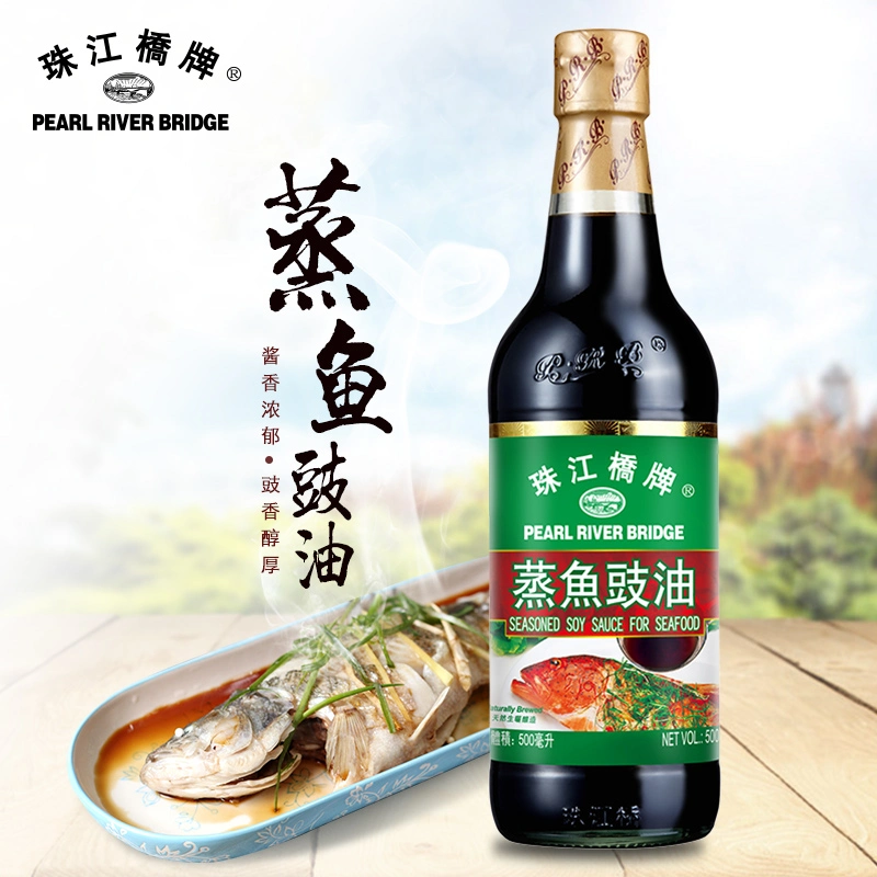 Pearl River Bridge (the Leading Soy Sauce Brand) Seasoned Soy Sauce for Seafood 500ml Pet Bottle Healthy and Natural Food Additive