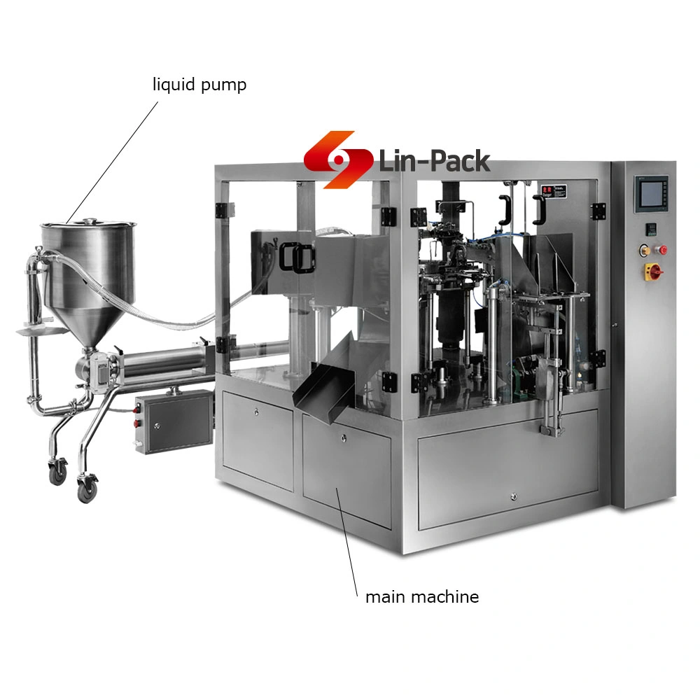 Automatic Rotary Sesame Paste Doypack Pouch Liquid Pump Packing Machine