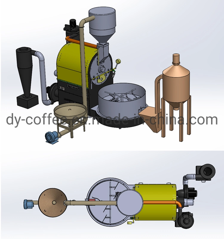 120kg Coffee Roaster Industrial with Coffee Destoner and Automatic Coffee Loading System