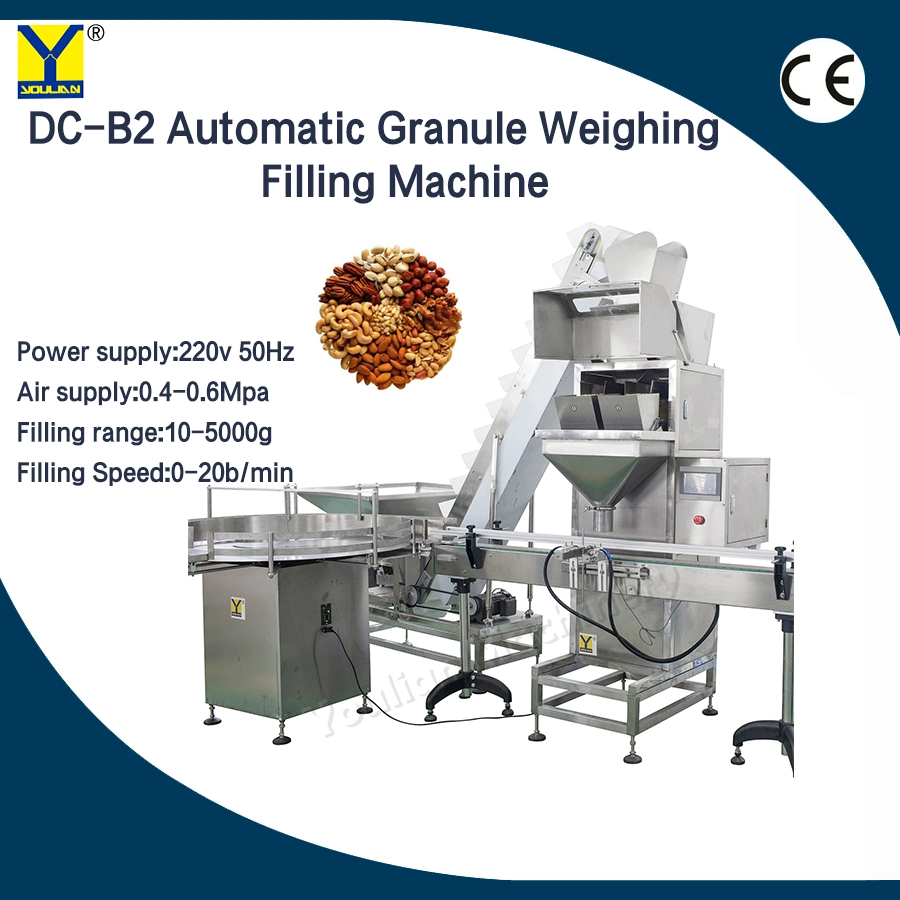 DC-B2&Zx-D Manufacture Automatic Dry Fruit Granule Food Weighing Filling Packing Machine with Granule Bucket Elevator and Conveyor