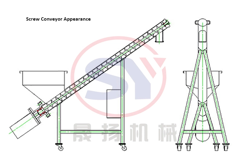 Dragon Elevator Vibrating Screw Auger Conveyor with Hopper for Concrete Mixing Plant