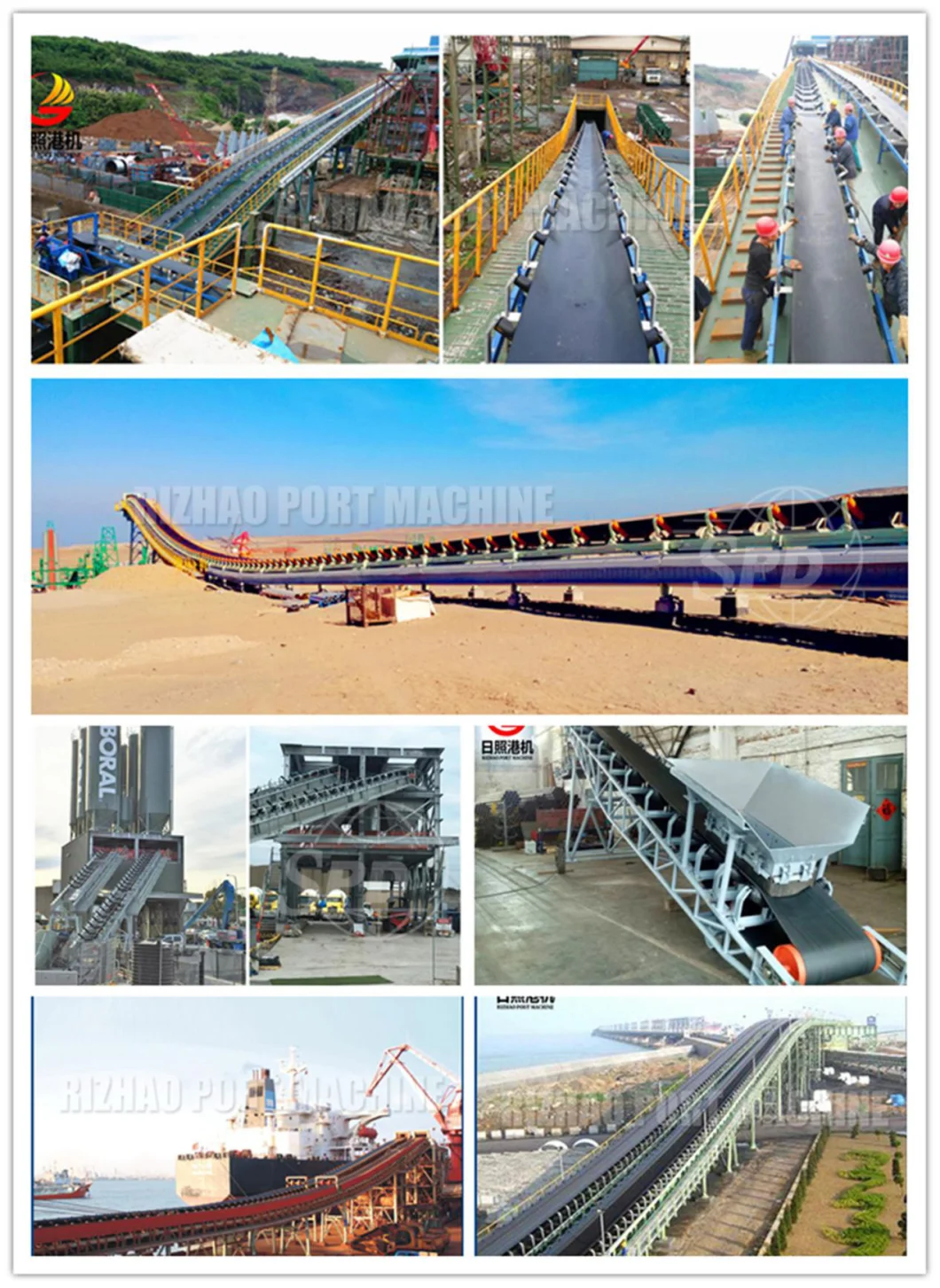 SPD Belt Conveyor System Conveyor Belt Conveyor Impact Rubber Roller