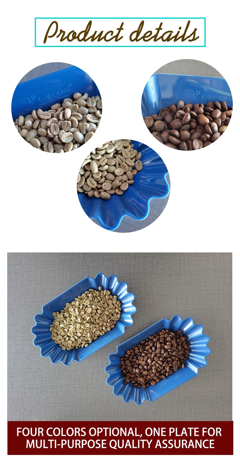 Coffee Tools Food Grade PP Plastic Coffee Bean Serving Tray Coffee Bean Display Plate
