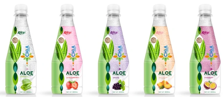 300ml Pet Bottle Strawberry Flavor Chia Seed with Aloe Vera Drink
