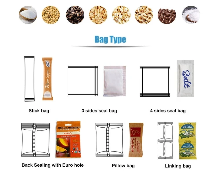 Vertical Automatic Snack Popcorn Nuts Seeds Beans Peanut Small Grain Packing Machine