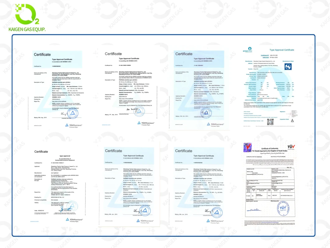 ISO Steel Gas Cylinder O2 Oxygen Cylinder Welded Gas Cylinder Helium Cylinder