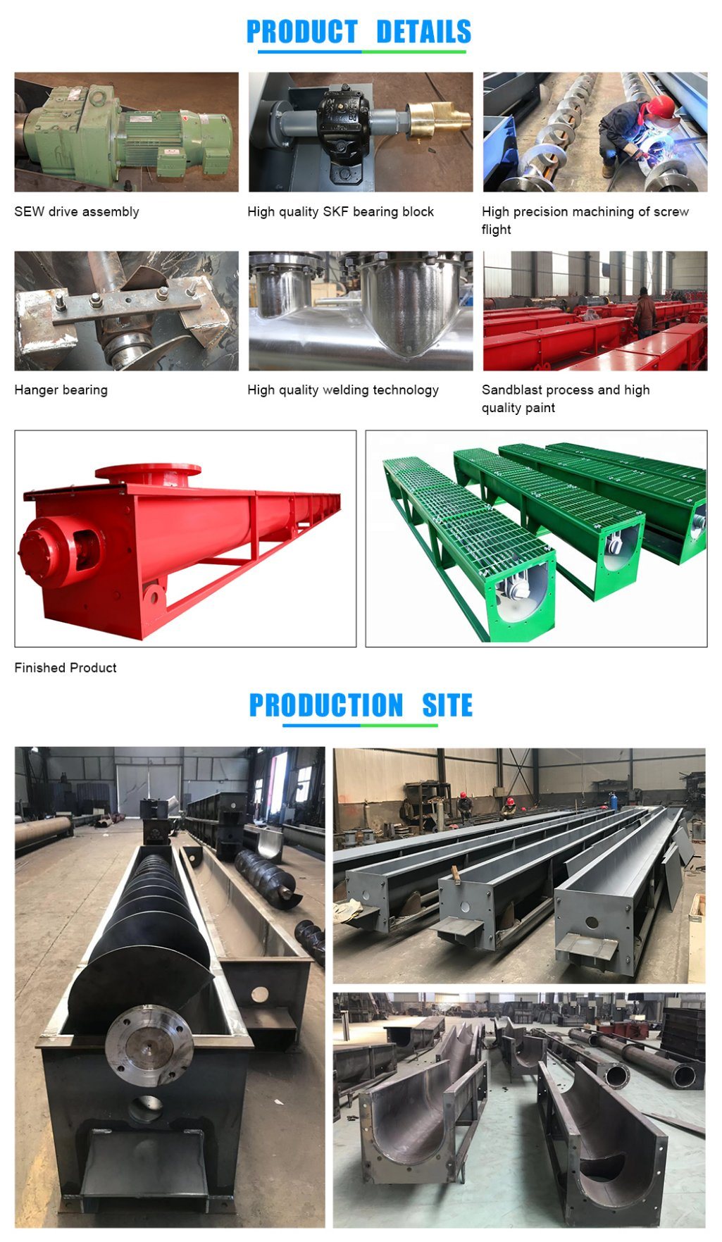 Best-Selling and Cost-Effective U Type Auger Screw Conveyor for Grain Soybean Seed Transmission
