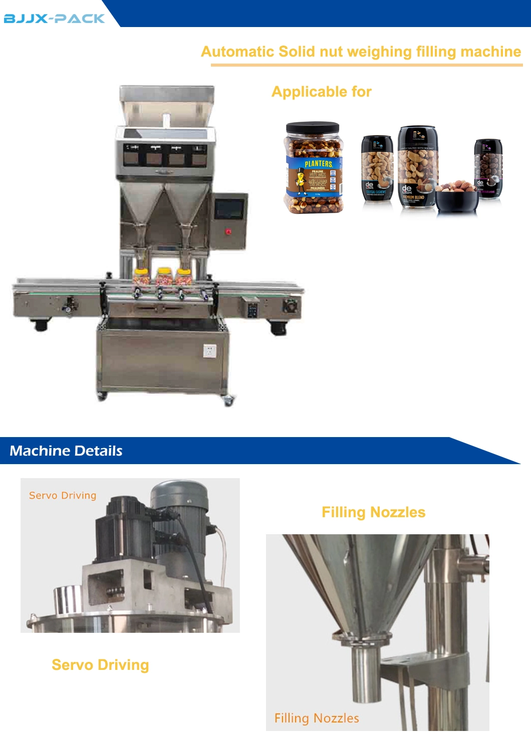 Coffee Beans Dry Spice Weight Filling Machine Nuts Grain or Powder Filling Packing Machine