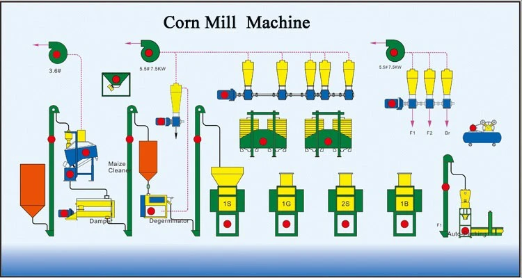 Maize Flour Milling Line with Packing Machines for Maize Flour Mill