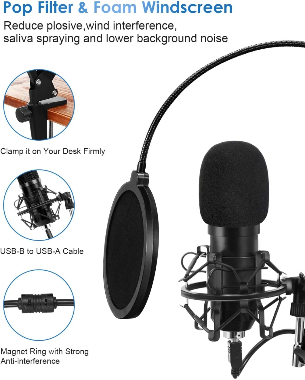 Professional Recording Microphone Bm 800 Kit Live Stream Vocal Microphone