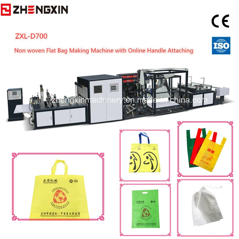 High Quality Flat Bag Making Machine with Handle Attaching Zxl-D700