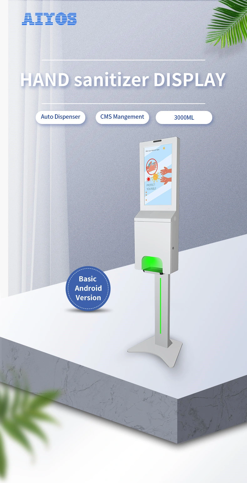 Freestanding Sanitizing Station Hand Sanitizer Dispenser with LCD Thermometer Sanitizer Station Automatic