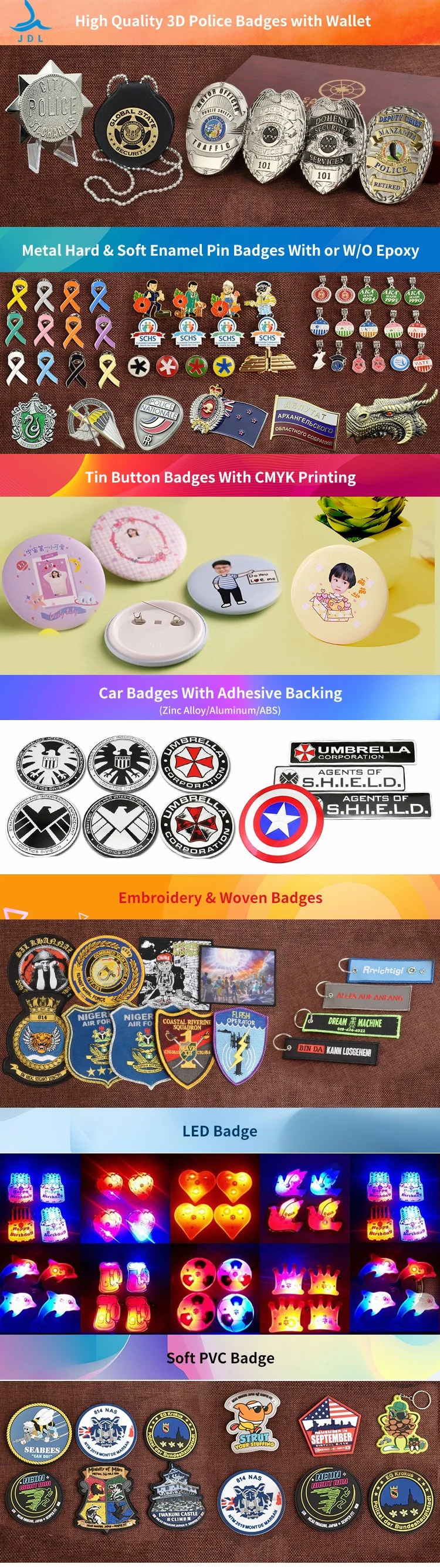 Special Discount Coin Emblem Button Crafts Clutch Manufacturing with Attachment Suppliers Metal Custom Security Police Badges