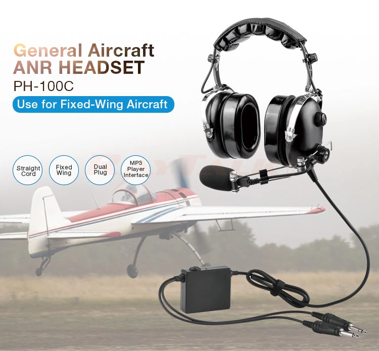 General Aircraft Anr Headset with Metal Boom Microphone