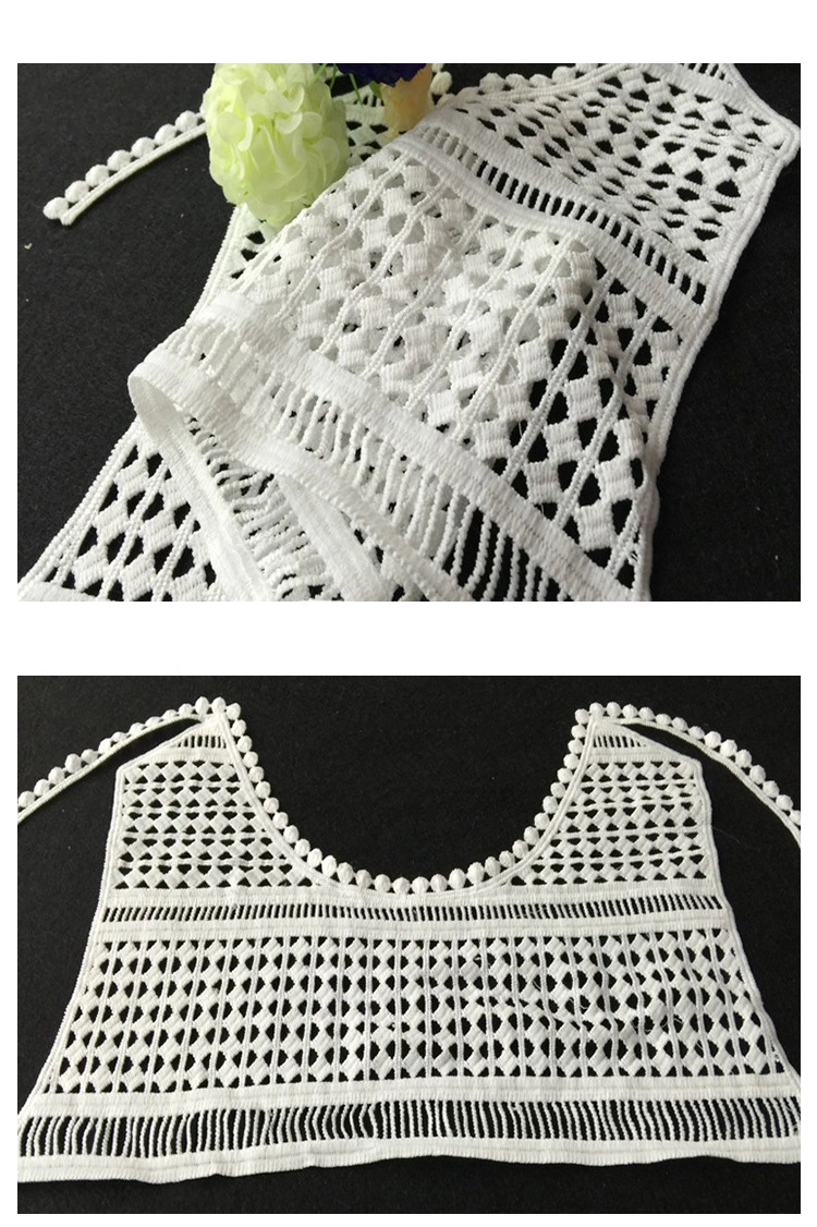 Sewing Trim Neckline Polyester Crochet Lace Collar Neck Applique