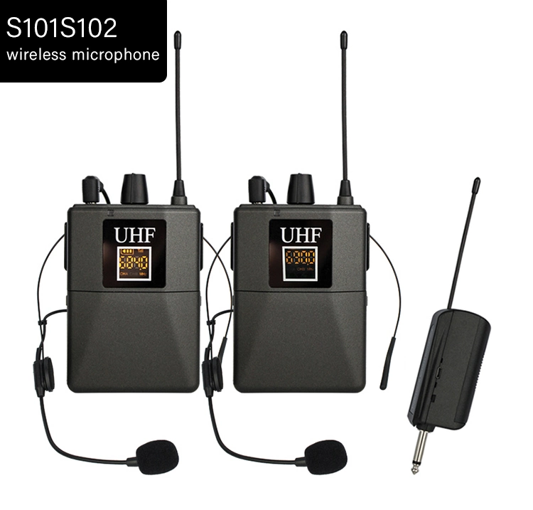 S101s102 Professional Outdoor Interview Wireless Microphone Dual Trannel UHF Receiver Teaching Live Broadcast