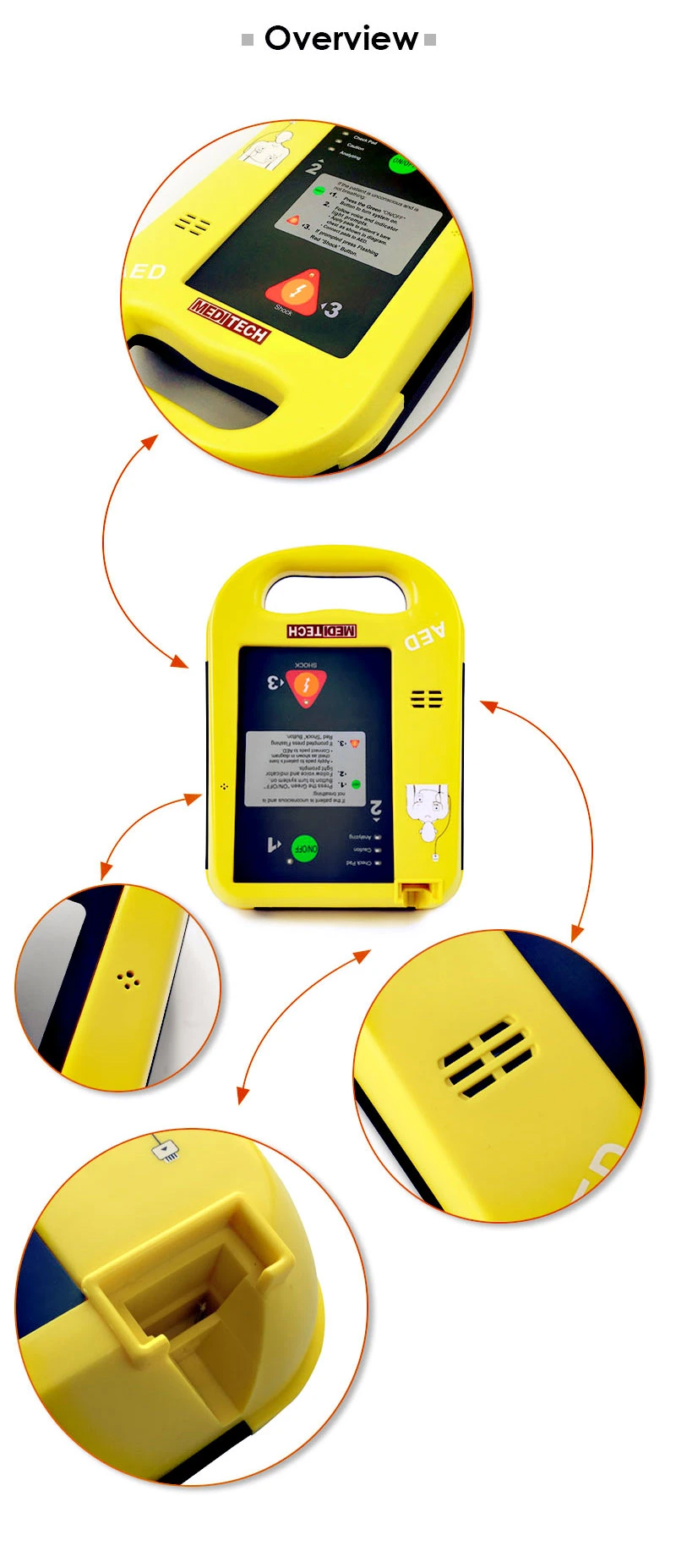 Fist-Aid Automated External Defibrillator Aed Defi5 with Microphone