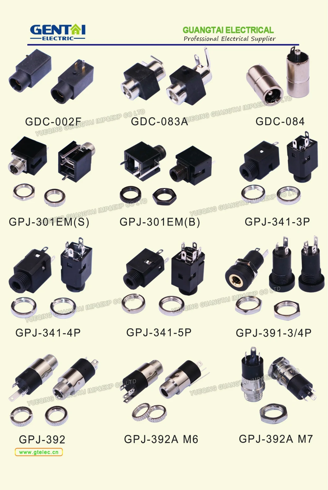 6.35 Socket Pj-609 4-Pin 6-Pin Power Amplifier Interface Audio Microphone Socket Black