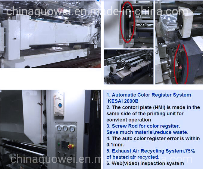 Gwasy-a Computer Controlled 8 Color Gravure Printing Machine Rotogravure Printing Machine with 180m/Min