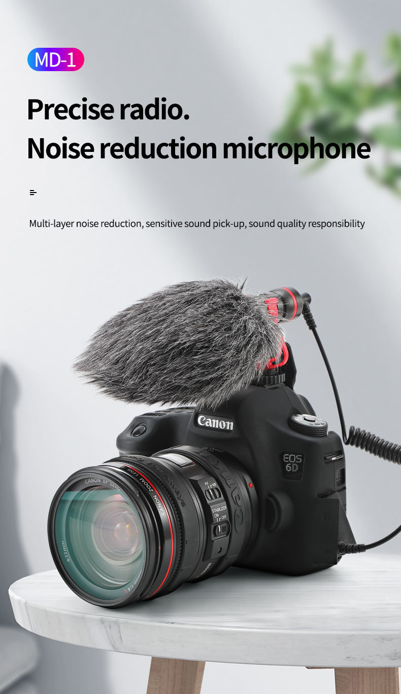 Universal Video Microphone on-Camera Mini Recording Shotgun Mic, Directional Condenser for DSLR, Camcorder, iPhone, Android Smartphones, Mac, Tablet