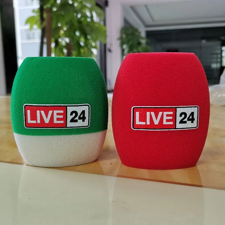 Custom Microphone Foam Cover with Prnting Logo for TV Interview