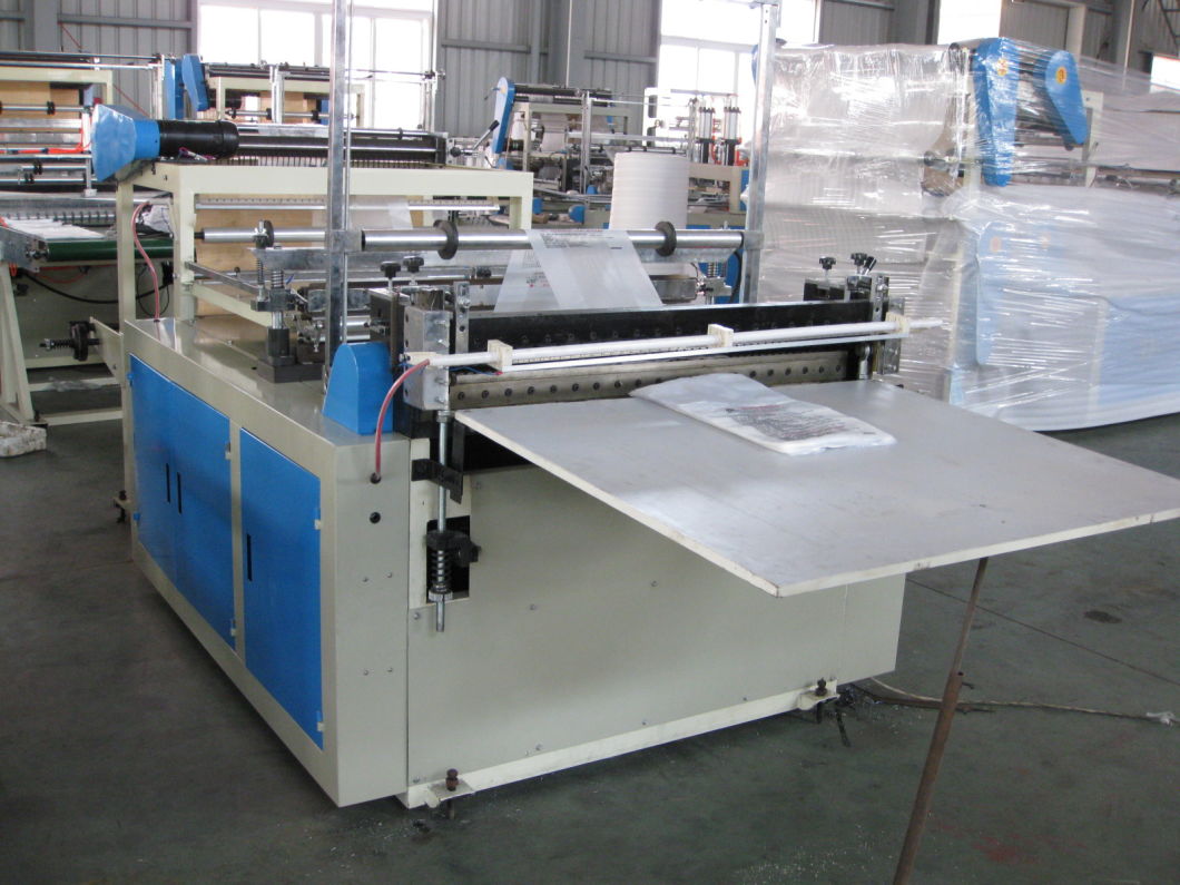 Automatic Heat Sealing Cold Cutting HDPE LDPE Flat Bottom Plastic Bag Making Machine for Vest Bag