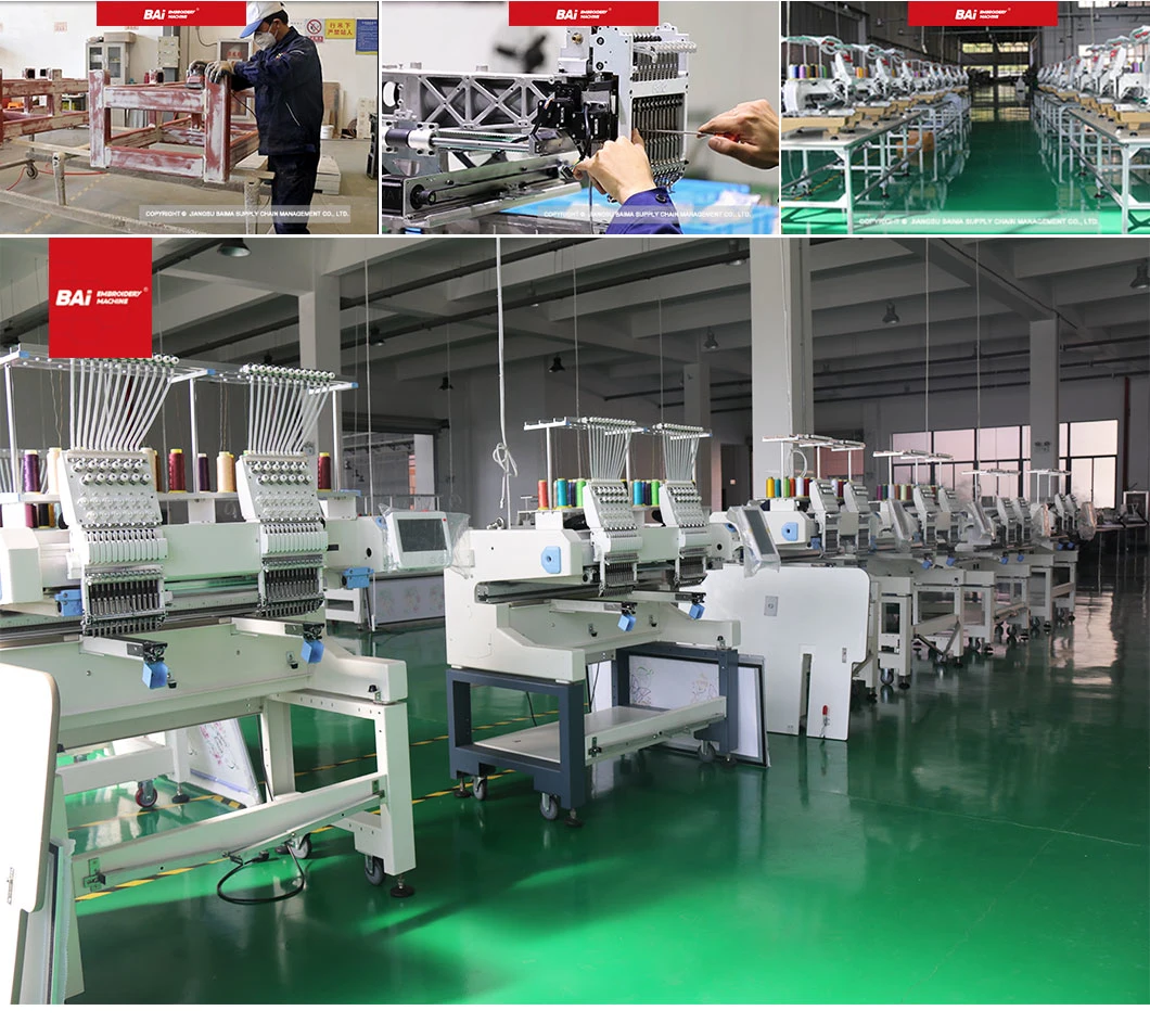 Bai High Speed Portable 12 Needles Two Heads Fabric T-Shirt Embroidery Machine Factory in China