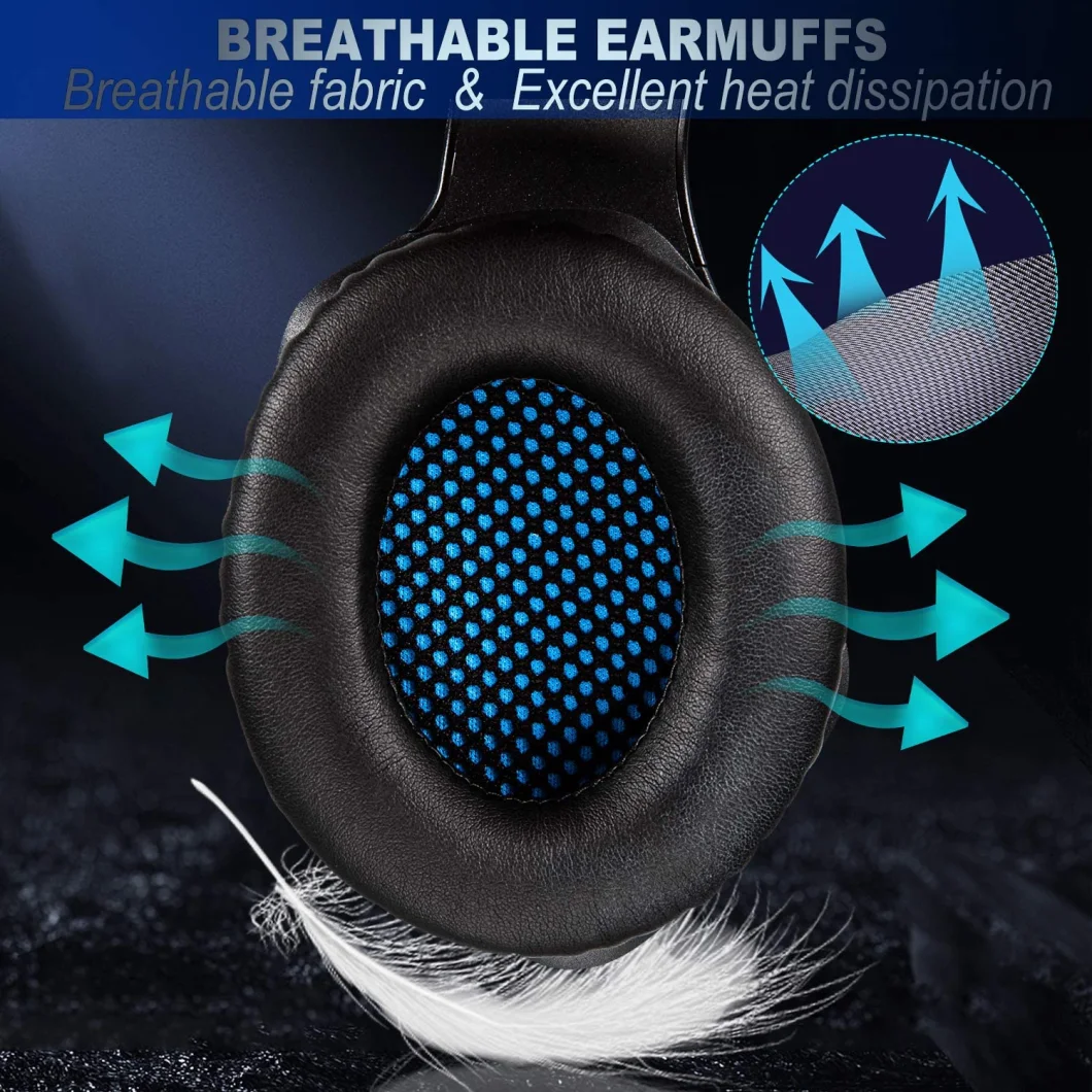 Crystal 3D Gaming Sound Memory Foam Earpad Beexcellent Gaming Headset with Noise Canceling Mic