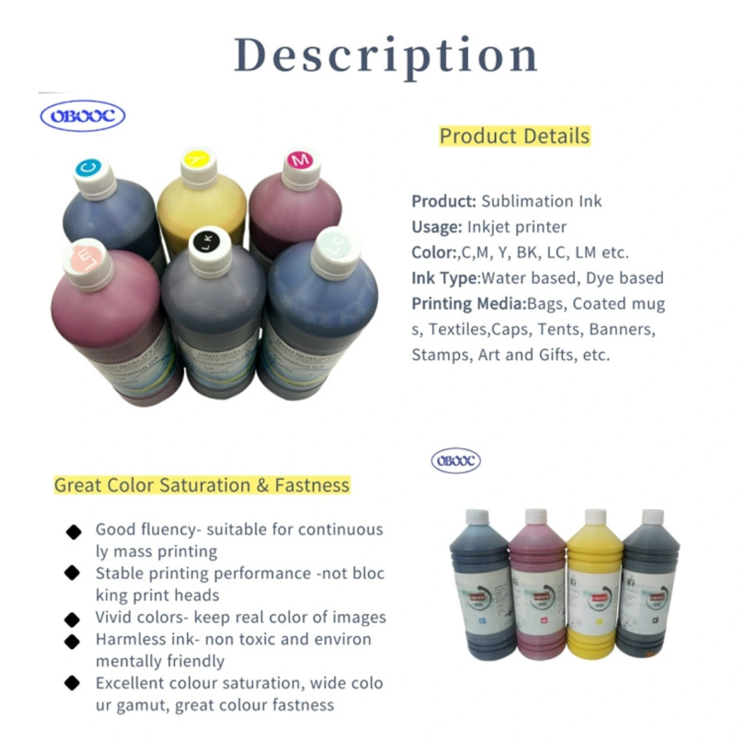 Sublimation Ink for Heat Press Transfer on Mugs, Pillow, Polyester Shirts, Phone Cases etc