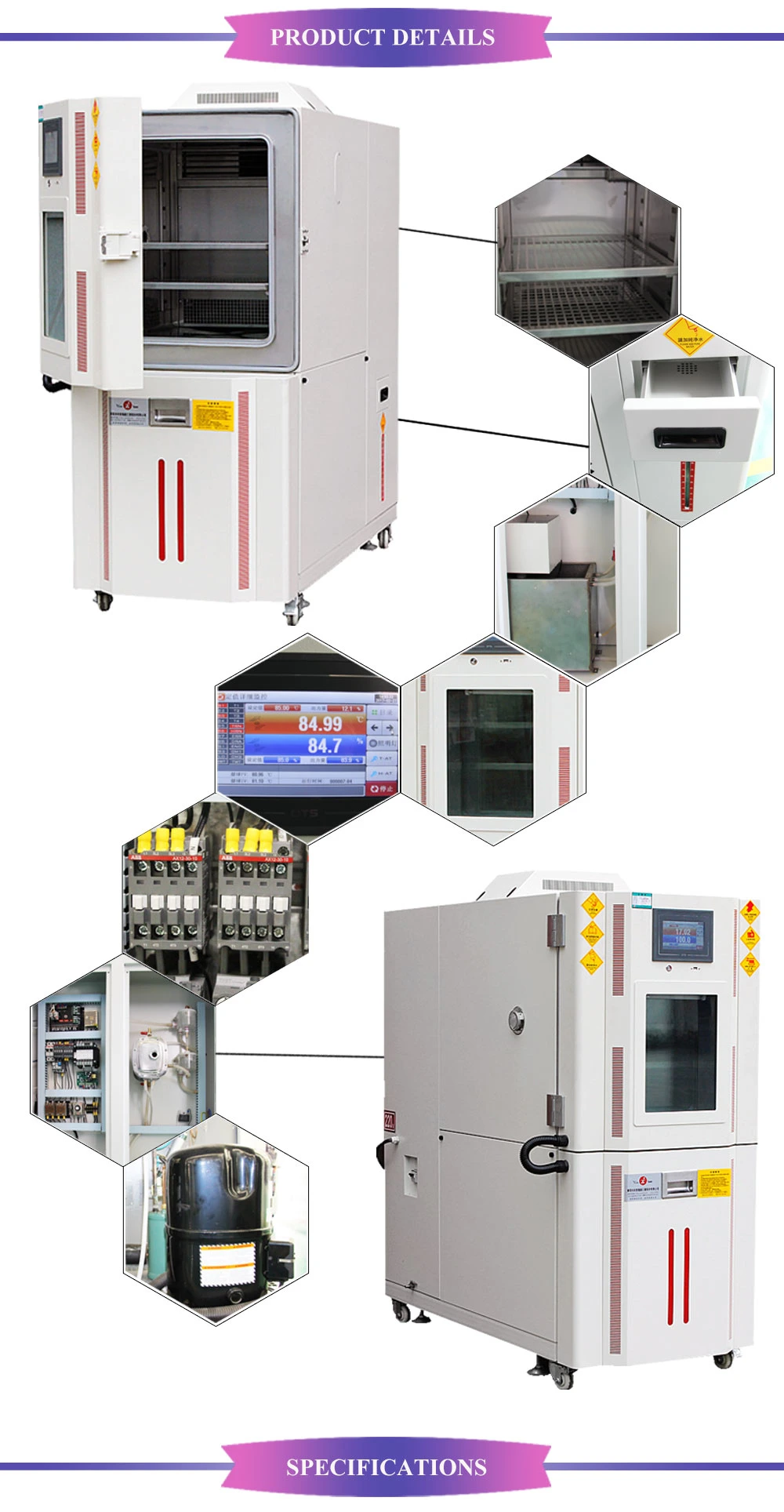 LCD Touch Screen Machine Programmable Rapid Rate Temperature Change Test Chamber