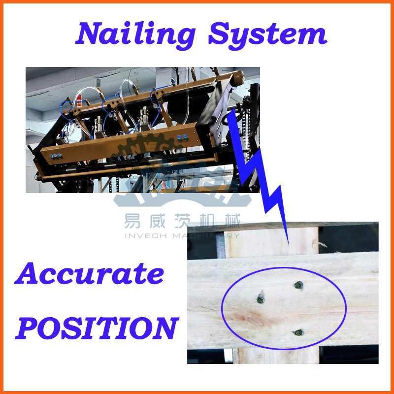 Automatic Wooden Stringer Pallet Assemble Nailing Machine Production Line