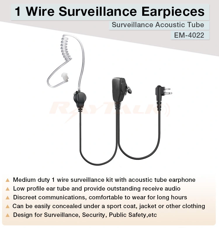 Walkie Talkie Headset Surveillance Kit Acoustic Tube Earpiece Lapel Microphone for Motorola Kenwood Two Way Radios