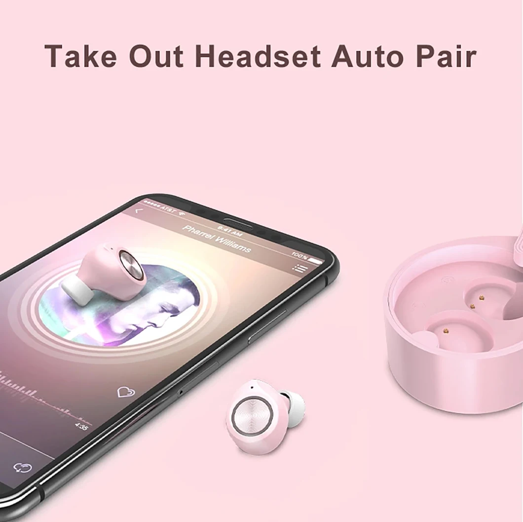 Wireless Earbuds Mini Noise Cancelling Earbuds with Microphone Cordless Headphones with Charging Case for iPhone Android