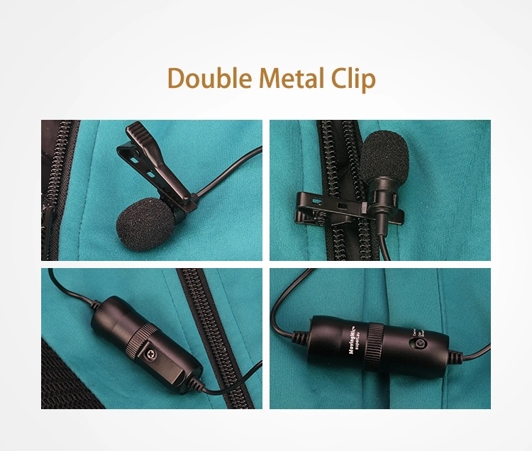 High-Quality 6m Condenser Mic Lavalier 3.5mm Mic Clip Microphones
