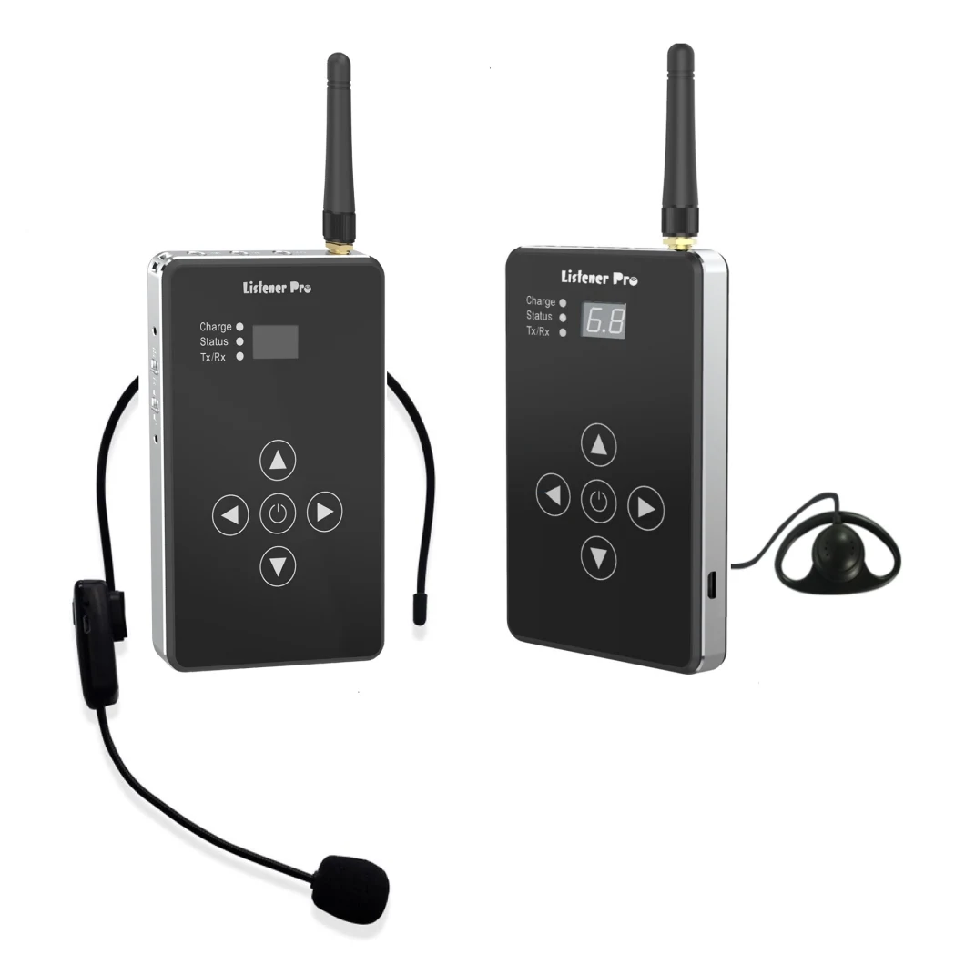 2.4GHz Professional Wireless Audio Transceiver Lavalier Microphone System with in-Earphone