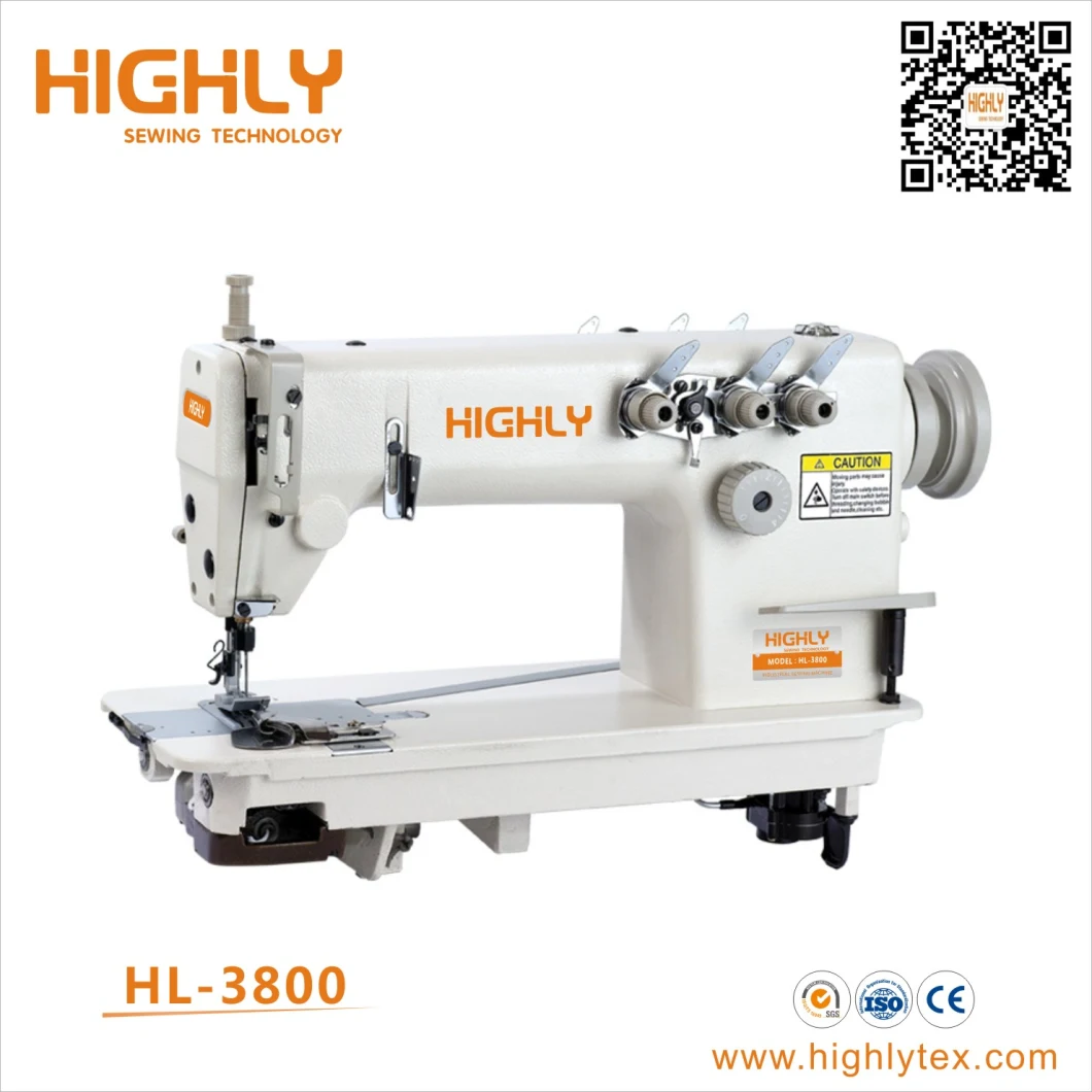 Hl-3800-3 High Speed Three Needle Leather Chainstitch Sewing Machine